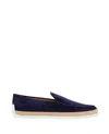Tod's Slip On Suede Leather Sneakers In Blue