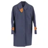 Tod's Rain Coat In Navy Blue Cotton