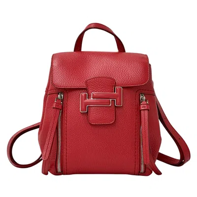 Pre-owned Tod's Red Color Leather Handbag Shoulder Bag ()