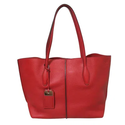Pre-owned Tod's Red Color Leather Shoulder Bag Tote Bag ()