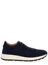Tod's Low Top Sneakers With Rubber Sole And Suede Finish In Blue