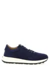 Tod's Red Dot Sneakers In Pashmy Suede In Blue