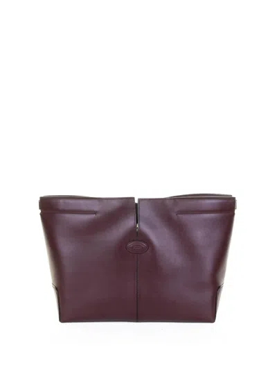 TOD'S TOD'S RED MEDIUM-SMALL LEATHER FOLIO BAG