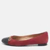 Tod's Red/black Patent Leather And Suede Ballet Flats In Multi