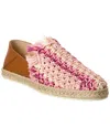 Tod's Logo Leather Espadrille In Multi