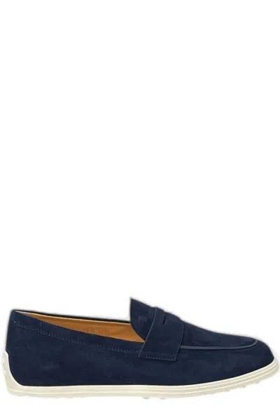 Tod's Round Toe Flat Shoes Tods In Blue