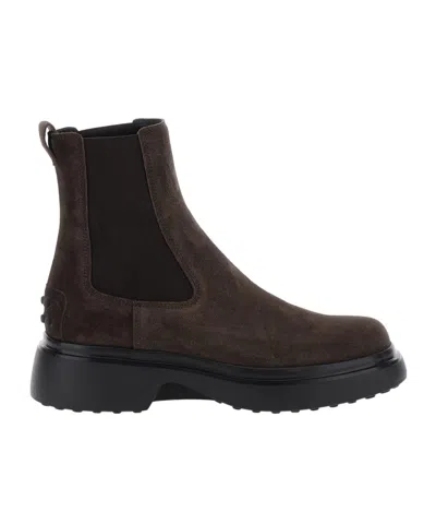 Tod's Round Toe Short Boots In Black