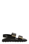 Tod's Women Sandal With Two Leather Straps In Black