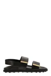 Tod's Black Rubber Sandals With Metallic Accents