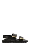 Tod's Women Sandal With Two Leather Straps In Black