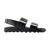 Tod's Women Sandal With Two Leather Straps In Black