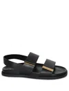 Tod's Women Sandal With Two Leather Straps In Black