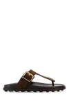 Tod's Buckle Detail Flat Sole Open Toe Slide
