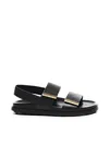 Tod's Women Sandal With Two Leather Straps In Black