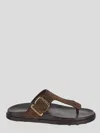 Tod's Buckle Detail Flat Sole Open Toe Slide In Brown