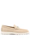 Tod's Suede Calf Leather Loafer In Beige In Beige