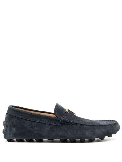 Tod's Blue Blue Bubble T Timeless Nubuck Driving Shoes