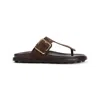 Tod's Buckle Detail Flat Sole Open Toe Slide In Brown
