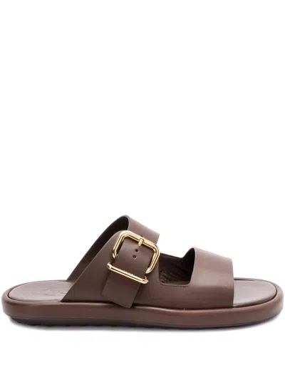 Tod's Leather Sandal In Brown