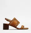 Tod's 55mm Leather Sandals In Brown