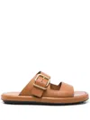 Tod's Leather Sandals In Brown