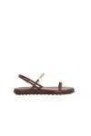 Tod's Leather Sandal In Mahogany