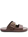 Tod's Leather Sandals In Marrone Africa