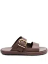 Tod's Brown Calf Leather Slippers In Marrone Africa