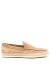 Tod's Suede Calf Leather Loafer In Beige In Multicolor