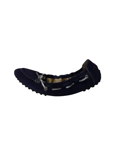 Tod's Scrunch Ballet Flats In Royal Blue Suede