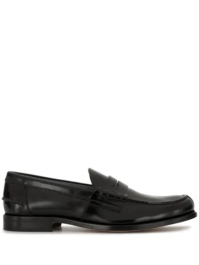 Tod's Semi-shiny Leather Penny Loafers In Black