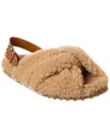Tod's Shearling & Leather Sandal In Brown