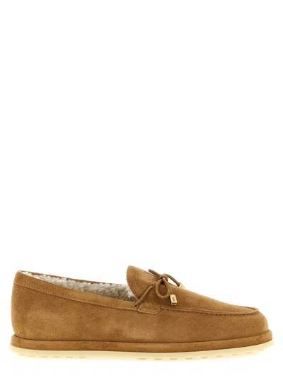 Tod's Shearling-lined Suede Slipper In Camel