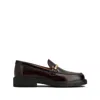 Tod's Rubber Sole Loafers Gold-tone Hardware In Burgundy