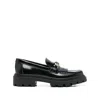 Tod's Fringed Leather Loafers In Black