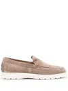 Tod's Grey Suede Leather Loafers