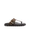 Tod's Brown Suede Thong Slippers In Brown