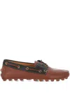 Tod's Leather Boat Bubble Grommet In Brown