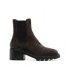 Tod's Brown Black Slip On Ankle Boots In Brown