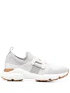 Tod's Womens White Sport Run 54c Calzino Logo-embellished Mesh Low-top Trainers In Grey