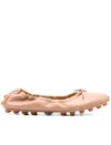 Tod's Beige Gommino Ballerina Shoes In Pink