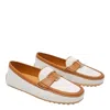 Tod's Women Sand Fabric City Loafers In White