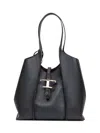 Tod's Structured Grained Top Handle Shopper In Black