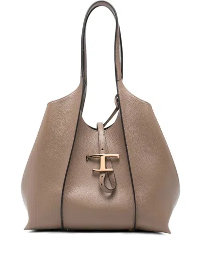 Tod's Shopping T Timeless Bags In Sand