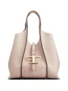 Tod's Mini Leather Shopping Bag With Detachable Strap In Neutral