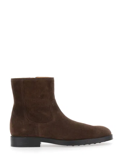Tod's Side-zip Sheep Leather Ankle Boot In Red