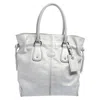 TOD'S TOD'S SILVER LEATHER RESTYLING D BAG MEDIA TOTE
