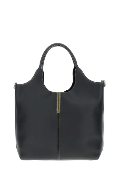 Tod's Sleek Calfskin Leather Shoulder Bag In Black