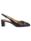 Tod's Tods Barretta 50 Smoothed Leather Slingback Pumps In Black