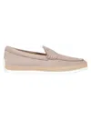 Tod's Slip-on Leather Moccasin Shoes With Woven Jute Detailing In Neutral